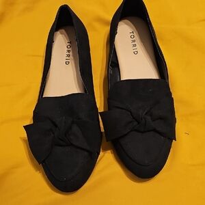 Torrid Elegant Black Loafers with Knot Accent
